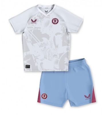 Aston Villa babykläder Bortatröja barn 2023-24 Korta ärmar (+ Korta byxor)